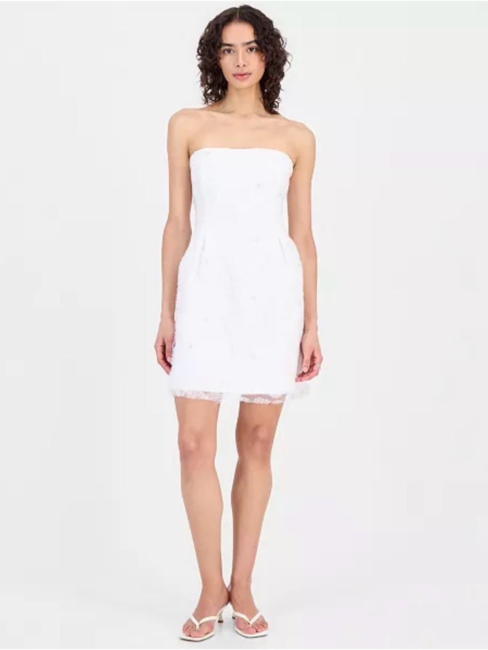 Sam Edelman Beaded Floral Strapless Mini Dress